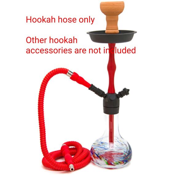 Rubber Handle Hookah Hose mit Metalltip Leder Wrapped Hookah Hose waschbar, langlebig, 72 Zoll lang Shisha Hose (Rot)