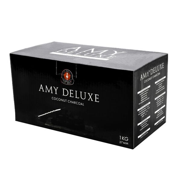 Amy Deluxe Natürliche Kokoskohle für Shisha Shisha 27mm, 1kg