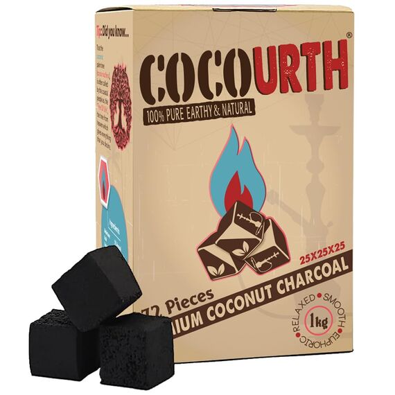 Hookah Natural Coconut Charcoal 72 Pieces Cube Coco Nara Mazaya 1 Kilo Shisha Coal by CocoUrth