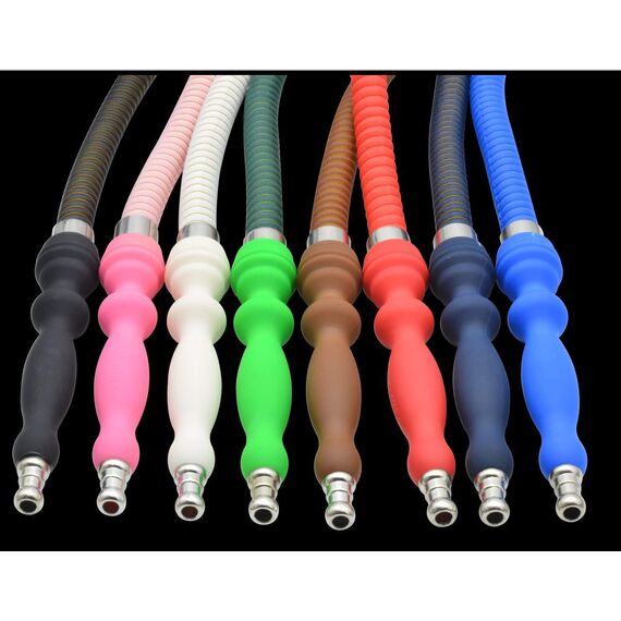 Rubber Handle Hookah Hose mit Metalltip Leder Wrapped Hookah Hose waschbar, langlebig, 72 Zoll lang Shisha Hose (Rot)