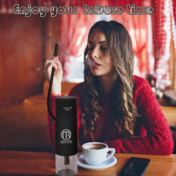 Tragbare Wasserpfeife für Reisen - Hookah Set mit Allem, Single Shisha Kit, To Go Cup Mini Perfekt für Reisen, Einfache Montage & Aufbewahrung mit Tragbarer Tasche