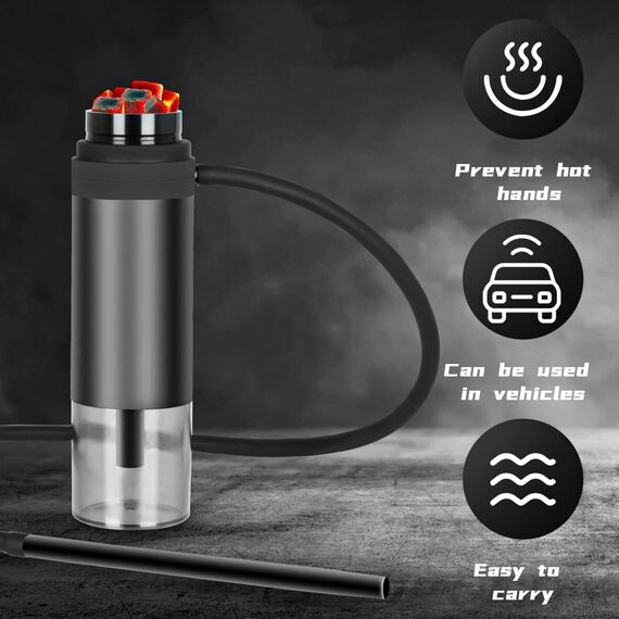 Wasserpfeifen-Set, tragbar, mit allem, ideal für Autoreisen, inklusive allem Wasserpfeifenzubehör