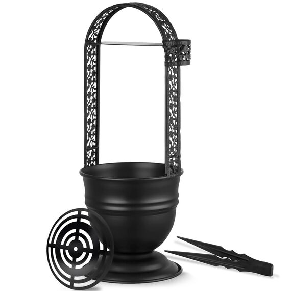 Hookah Kohlekorb 34,8 cm mit Kohlezange 17,8 cm Metallpinzette Tragbarer Kohlebehälter Eimer mit Metallkohlehalter für Shisha Zubehör