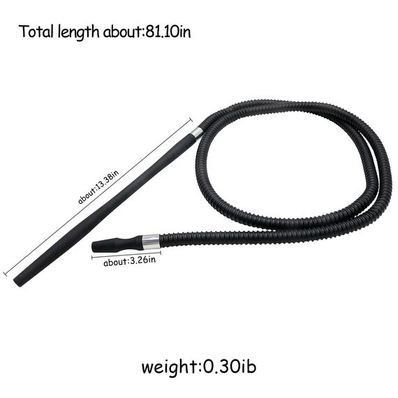Hookah Schlauch mit Kunststoffgriff, Flexibler Shisha-Schlauch, Schwarz, 3 Stück