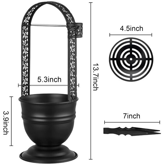Hookah Kohlekorb 34,8 cm mit Kohlezange 17,8 cm Metallpinzette Tragbarer Kohlebehälter Eimer mit Metallkohlehalter für Shisha Zubehör