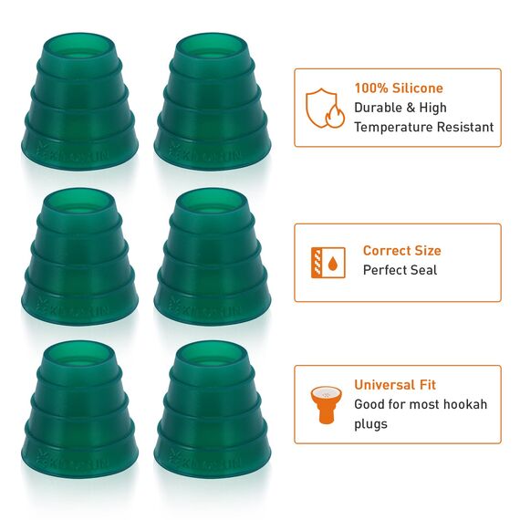 Shisha Schlauch Tüllen Silikon Dichtung - Kitosun Original Shisha Zubehör Strapazierfähige Silikon Plug Tüllen Verhindern Sie, dass Shisha-Schläuche beim Rauchen herausfallen (Farben mischen)