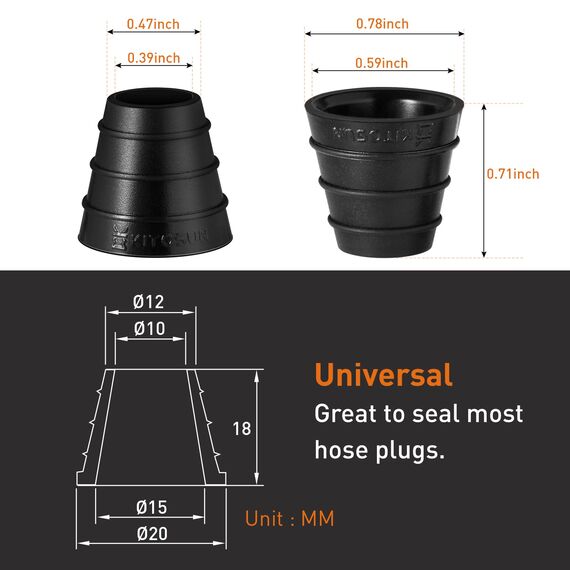 Shisha Schlauch Tüllen Silikon Dichtung - Kitosun Original Shisha Zubehör Strapazierfähige Silikon Plug Tüllen Verhindern Sie, dass Shisha-Schläuche beim Rauchen herausfallen (schwarz)