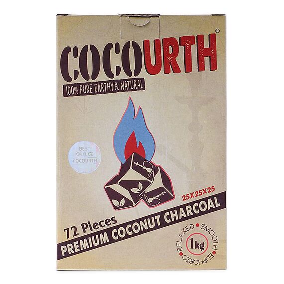 Hookah Natural Coconut Charcoal 72 Pieces Cube Coco Nara Mazaya 1 Kilo Shisha Coal by CocoUrth