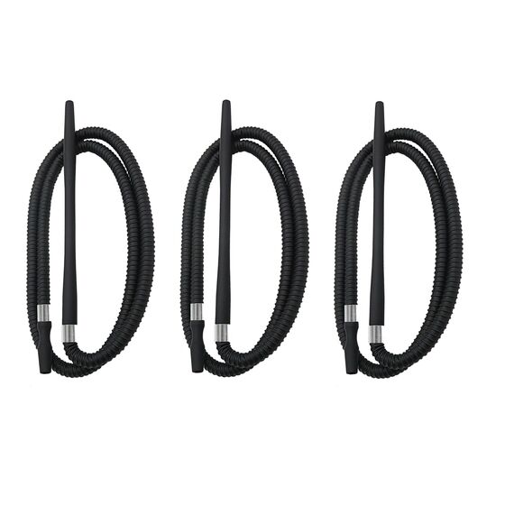 Hookah Schlauch mit Kunststoffgriff, Flexibler Shisha-Schlauch, Schwarz, 3 Stück