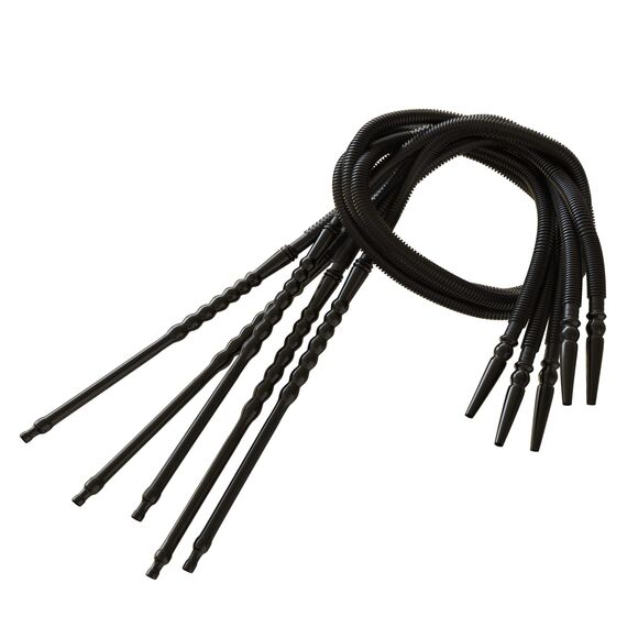 BudPro Hookah Einwegschläuche 25 Stück, schwarz + Mundspitzen und Tülle (25)