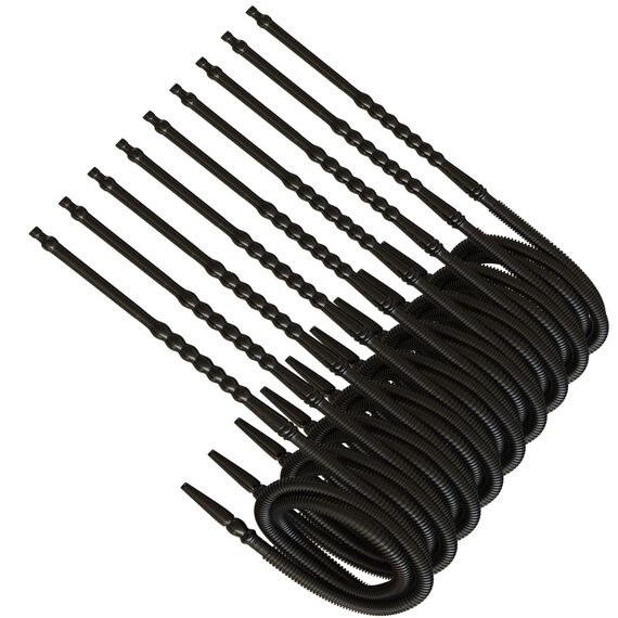 BudPro Hookah Einwegschläuche 25 Stück, schwarz + Mundspitzen und Tülle (25)
