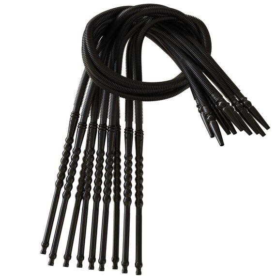 BudPro Hookah Einwegschläuche 25 Stück, schwarz + Mundspitzen und Tülle (25)