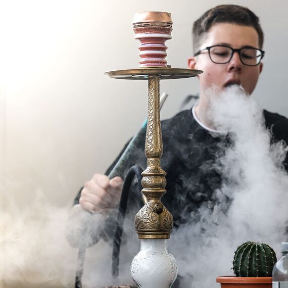 Kitosun D-Hose Shisha Schlauch und Mundstück - Shisha Zubehör 34 cm lang abnehmbares Aluminium Mundstück | 1,5 Meter Silikonschlauch | Shisha Adapter | Knickschutzfeder | Silizium-Tülle (schwarz)
