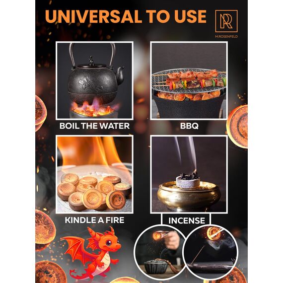30 Stück Hookah Kohle Hookah Kohle für Wasserpfeife - Quick Light Kohletabletten - 33mm Kohletabletten für Weihrauch - Premium Qualität Räucherkohle Scheiben - 30 Stück Holzkohle zum Räuchern