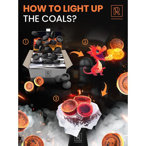 30 Stück Hookah Kohle Hookah Kohle für Wasserpfeife - Quick Light Kohletabletten - 33mm Kohletabletten für Weihrauch - Premium Qualität Räucherkohle Scheiben - 30 Stück Holzkohle zum Räuchern