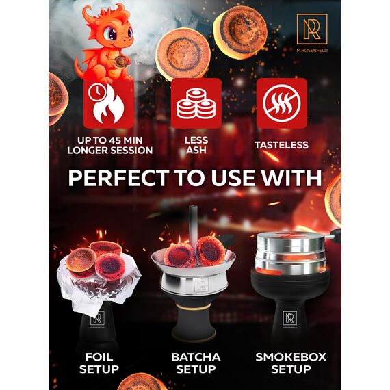 30 Stück Hookah Kohle Hookah Kohle für Wasserpfeife - Quick Light Kohletabletten - 33mm Kohletabletten für Weihrauch - Premium Qualität Räucherkohle Scheiben - 30 Stück Holzkohle zum Räuchern