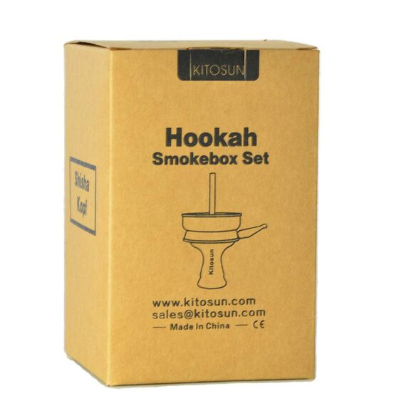 Shisha Kopf Set mit Kaminaufsatz – Kitosun Hookah Zubehör mit Schwarz Silikon Kopf und Shisha Kaminaufsatz Kamin Aufsatz Einfach zu Ersetzen Holzkohle und Schnelle Reinigung