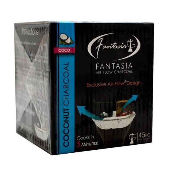 Fantasia Shisha Wasserpfeifen Kohle Air Flow Coconut Kohle 45 Würfen NEU aus USA