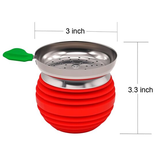 KKDUCK Hookah Bowl Set mit Kohlehalter - Silikon und Edelstahl, Schwarz & Rot, Langlebig, Leicht zu reinigen, Dual Flavor Design für Shisha Enthusiasten (2 Pack)