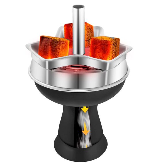 Shisha-Schüssel – Silikon-Phunnel-Schüssel – schwarze Shisha-Schüssel mit 7 Löchern – richtiger Ersatz für Ton- und Keramikschalen 8,9 cm hoch