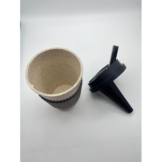 Tragbares Wasserpfeifen-Set, Wasserpfeifenzubehör, Silikondeckel, tragbare Reise-Shisha, Mini-Shisha-Becher mit Kaffeetassen-Design (Grau)