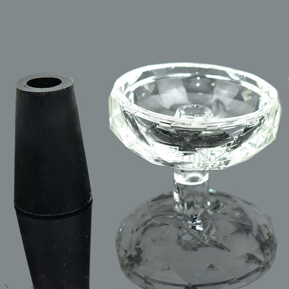 AGSDGAWD Shisha-Schale, diamantförmige Glas-Shisha-Schüssel, hochtemperaturbeständig, kompatibel mit Wärmemanagementsystemen, verbessern Sie Ihr Shisha-Erlebnis (Farbe: Schwarz)