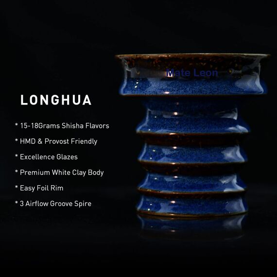 Praktische Shisha-Schüssel, Shisha-Zubehör, hohe Temperaturbeständigkeit, 100% Rohton mit Phunel-Emaille, Shisha-Schale für alle Räuchershisha-Geschmacksrichtungen (Longhua Demin Blue)