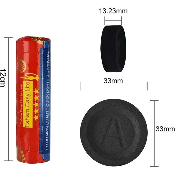 Kohletabletten für Räucherstäbchen, sofortige Kohlescheiben, Kohlebrenner – Sofortfeuer-Kohletablette – runde Holzkohle, geruchlos, sofort leicht, Hartholz, Shisha und Räucherkohle, 100 Tabletten (33