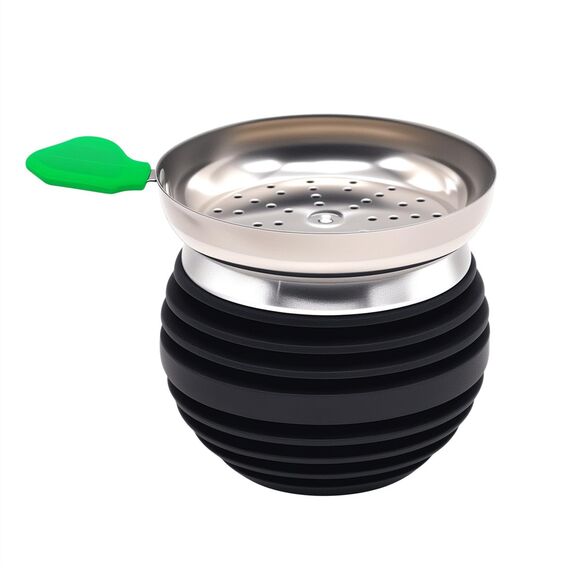 KKDUCK Hookah Bowl Set mit Kohlehalter - Silikon und Edelstahl, Schwarz & Rot, Langlebig, Leicht zu reinigen, Dual Flavor Design für Shisha Enthusiasten (2 Pack)