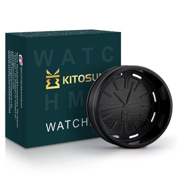 KITOSUN Shisha HMD Smokebox Edelstahl - Shisha Zubehör WatchHMD Holzkohle Heat Management Device Edelstahl HMD Kohlenhalter Leicht zu Halten 3 Stück 26 mm Kokosnuss Kohlen (OwatchHMD-Schwarz)