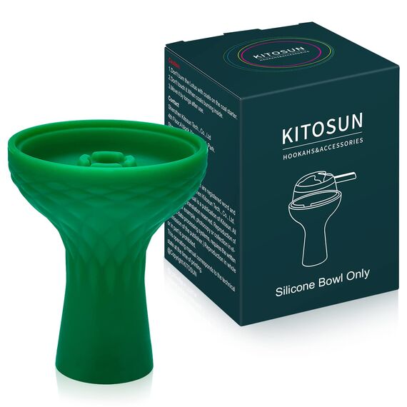 Shisha Kopf Phunnel Shisha Schüssel - Kitosun Shisha Zubehör Tabakkopf 70 Grad Haltbarer Silikon Shisha Kopf für 15-18 gram Aromen Rauchen Arbeiten mit Lotus SmokeBox HMD (Grün)