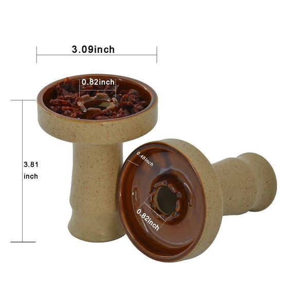 Hookah-Schüssel aus Keramik, 100% Toneramik mit Glasur, große Shisha-Hookah-Tabakschale mit 6 Lücken Trichter zum Räuchern von Shisha