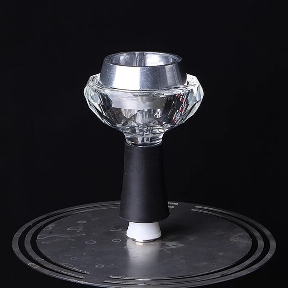 AGSDGAWD Shisha-Schale, Phunnel, diamantförmige Glas-Shisha-Schüssel, groß, hochtemperaturbeständig für Wärmemanagementsysteme, verbessern Sie Ihr Shisha-Erlebnis (Farbe: Schwarz)
