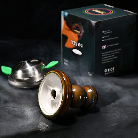 Tabakkopf Shisha Phunnel Kopf - Kitosun Pivot Shisha Kopf Hookah Bowl 320 g Tonschale mit Rand kompatibel mit alle HMD Provost & Foil für Shisha Aromen 15-20 g