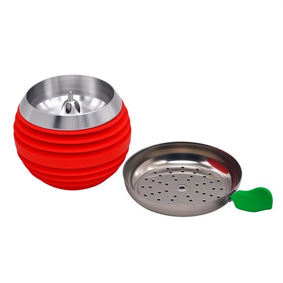 KKDUCK Hookah Bowl Set mit Kohlehalter - Silikon und Edelstahl, Schwarz & Rot, Langlebig, Leicht zu reinigen, Dual Flavor Design für Shisha Enthusiasten (2 Pack)