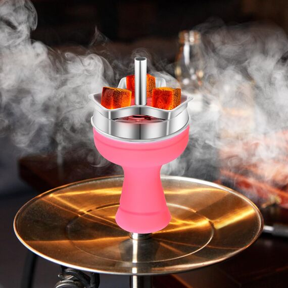 Hookah Bowl - Silikon Phunnel Bowl Schwarz Shisha Bowl Rechter Ersatz für Ton & Keramik Schalen (Rosa, 1 Loch)