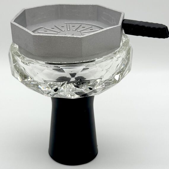 AGSDGAWD Shisha-Schale, diamantförmige Glas-Shisha-Schüssel, hochtemperaturbeständig, kompatibel mit Wärmemanagementsystemen, verbessern Sie Ihr Shisha-Erlebnis (Farbe: Schwarz)