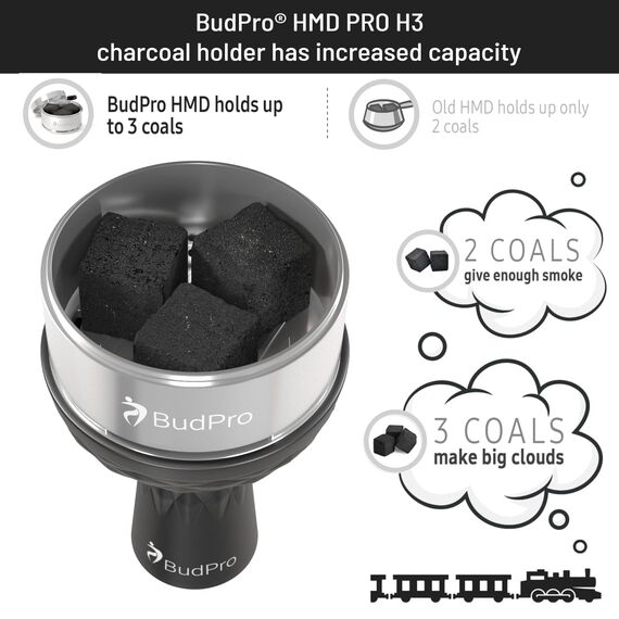 BudPro Hookah Silikon Bowl mit ProH3 Shisha Heat Management Kohlehalter Bundle