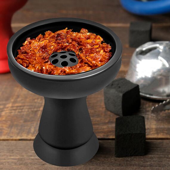 Shisha-Schüssel – Silikon-Phunnel-Schüssel – schwarze Shisha-Schüssel mit 7 Löchern – richtiger Ersatz für Ton- und Keramikschalen 8,9 cm hoch
