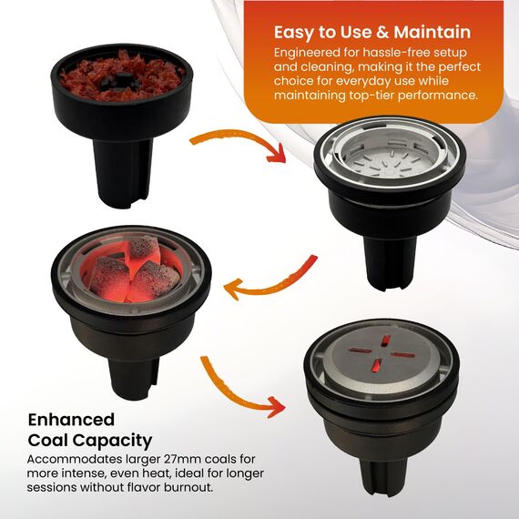 Heat Management Bowl for Hookah Hookah Head Easy and Perfect fit for Tabacco and Charcoal Holder No foil Needed Premium Silicone Hookah Head Shisha Bowl