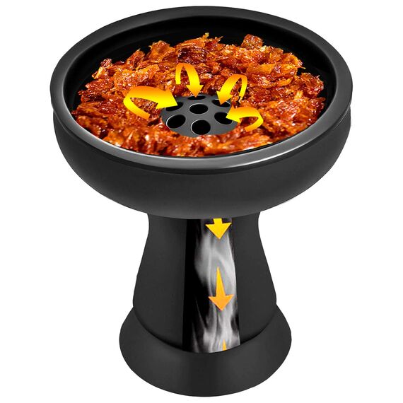 Shisha-Schüssel – Silikon-Phunnel-Schüssel – schwarze Shisha-Schüssel mit 7 Löchern – richtiger Ersatz für Ton- und Keramikschalen 8,9 cm hoch