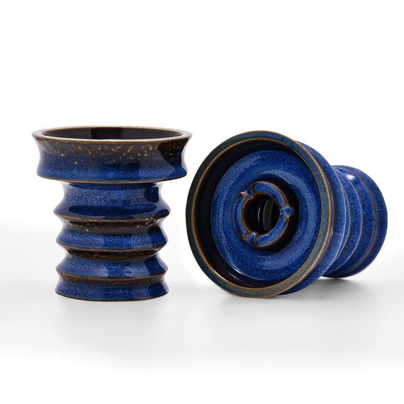 Praktische Shisha-Schüssel, Shisha-Zubehör, hohe Temperaturbeständigkeit, 100% Rohton mit Phunel-Emaille, Shisha-Schale für alle Räuchershisha-Geschmacksrichtungen (Longhua Demin Blue)