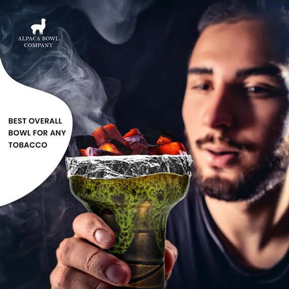 Premium Keramik Hookah Bowl Made by Alpaca Bowl - MiniRook - Hookah Head Bowl Premium Shisha Bowl Phunnel Hookah Bowls zum Rauchen mit Hookah - Hookah Top Bowl (Blau Braun)