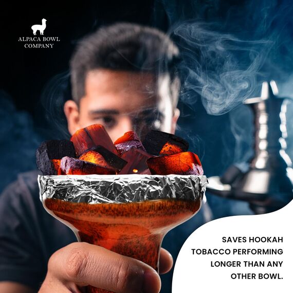 ALPACA BOWL Premium Keramik Hookah Bowl Made Rook - Hookah Head Bowl Premium Shisha Bowl Phunnel Hookah Bowls zum Rauchen mit Hookah - Hookah Top Bowl (Orange Braun)