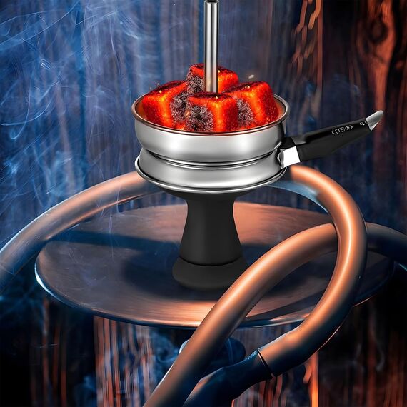 Hookah Bowl Set Silikon Phunnel Tabakschale mit Hookah Kohlehalter Premium Heat Management Screen für Rauchen Shisha Hookah Easy Replace Charcoal Schnelle Reinigung