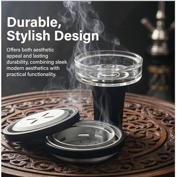 SZ SafePak Hookah Premium Bowl - Hybrid-Glas & Aluminium Wärmemanagement-Gerät, langlebig und leicht zu reinigen