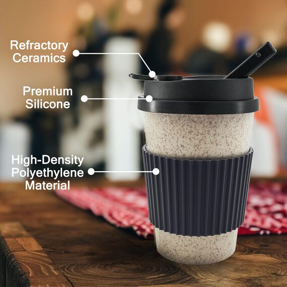Tragbares Wasserpfeifen-Set, Wasserpfeifenzubehör, Silikondeckel, tragbare Reise-Shisha, Mini-Shisha-Becher mit Kaffeetassen-Design (Grau)