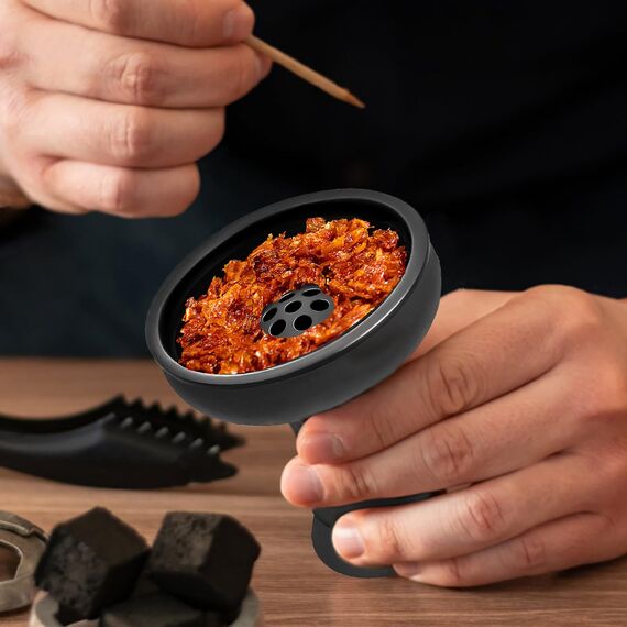Shisha-Schüssel – Silikon-Phunnel-Schüssel – schwarze Shisha-Schüssel mit 7 Löchern – richtiger Ersatz für Ton- und Keramikschalen 8,9 cm hoch