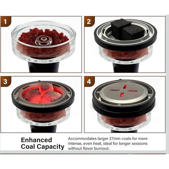 SZ SafePak Hookah Premium Bowl - Hybrid-Glas & Aluminium Wärmemanagement-Gerät, langlebig und leicht zu reinigen