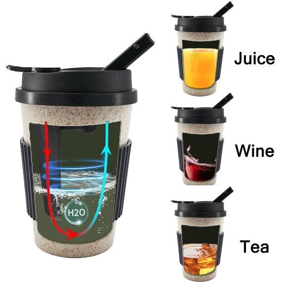 Tragbares Wasserpfeifen-Set, Wasserpfeifenzubehör, Silikondeckel, tragbare Reise-Shisha, Mini-Shisha-Becher mit Kaffeetassen-Design (Grau)